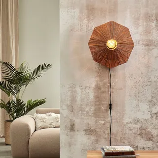 wandlamp Panama, bruin, Ø 45 cm, stekker von Good&Mojo in Braun, Schwarz – Produktfoto 2 von 5