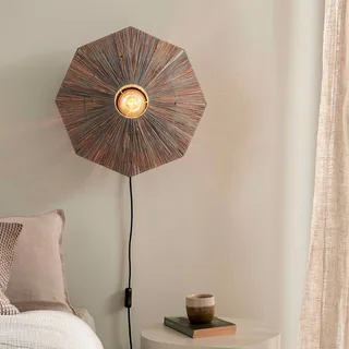 wandlamp Panama, donkergrijs, Ø 45 cm, stekker fra Good&Mojo i Mørkegrå, Sort – produktbillede 3 af 5