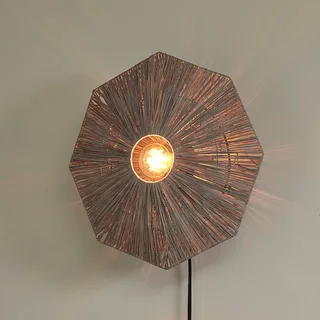 wandlamp Panama, donkergrijs, Ø 45 cm, stekker fra Good&Mojo i Mørkegrå, Sort – produktbillede 1 af 5