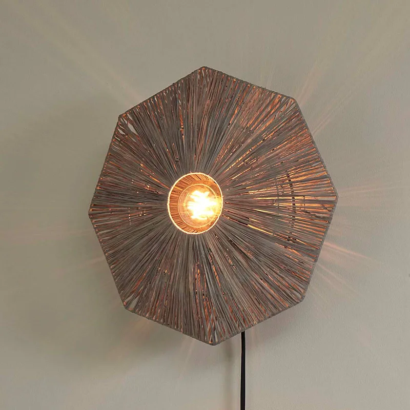 wandlamp Panama, donkergrijs, Ø 45 cm, stekker fra Good&Mojo i Mørkegrå, Sort – produktbillede 1 af 5