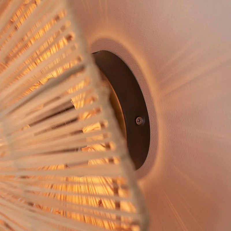 wandlamp Panama, naturel, Ø 45 cm, stekker från Good&Mojo i Natur, Svart – produktbild 4 av 5