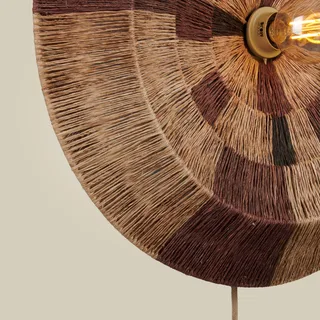 wandlamp Serengeti, Ø 60 cm, bruin, jute, stekker från Good&Mojo i Brun, Natur – produktbild 3 av 5