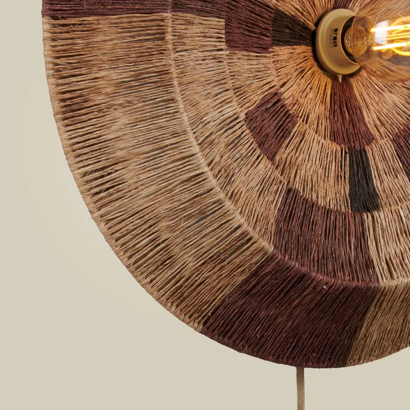 wandlamp Serengeti, Ø 60 cm, bruin, jute, stekker från Good&Mojo i Brun, Natur – produktbild 3 av 5