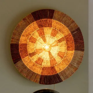 wandlamp Serengeti, Ø 60 cm, bruin, jute, stekker från Good&Mojo i Brun, Natur – produktbild 1 av 5