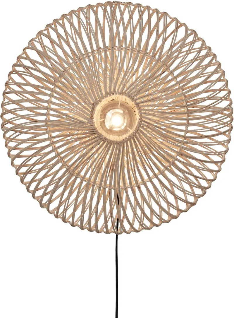 Wandlamp Zanzibar - Rotan - Ø55cm - Binnen Modern von Good&Mojo in Weiß – Produktfoto
