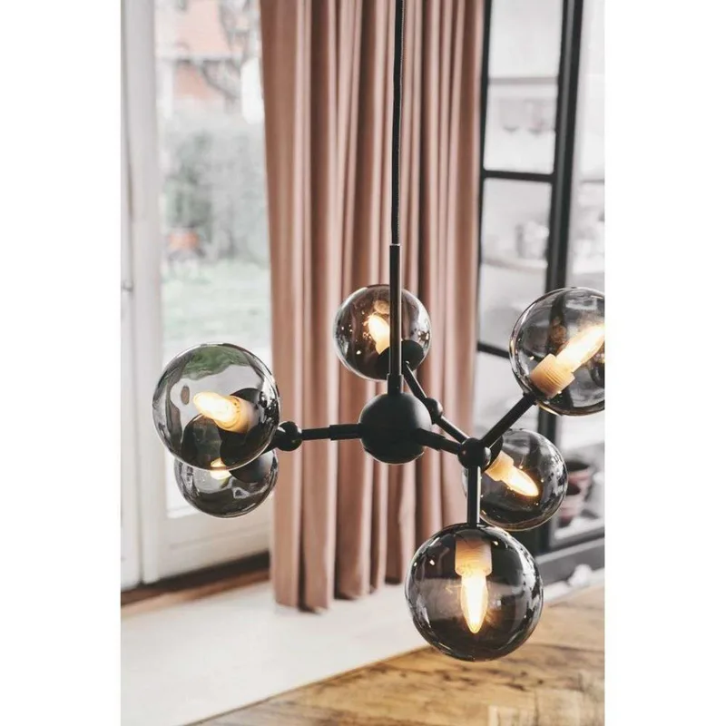 Suspension Atom 6 noir/gris fumé de Halo Design – photo produit