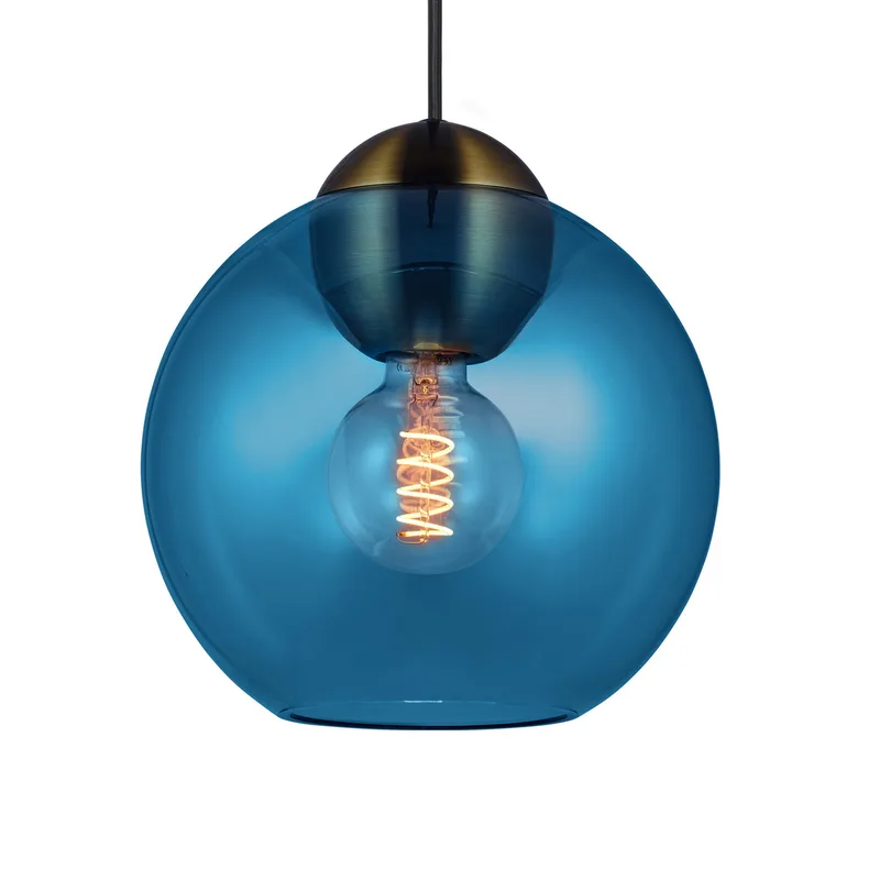 BUBBLES hanglamp, blauw, Ø 24 cm, glas, E27 von Halo Design – Produktfoto