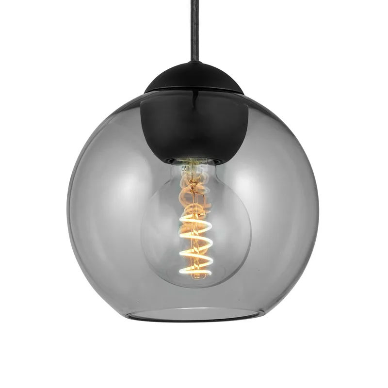 BUBBLES hanglamp, rookgrijs Ø 18 cm glas E27 de Halo Design – photo produit