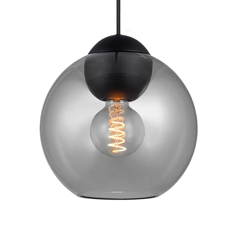 BUBBLES hanglamp, rookgrijs Ø 24 cm glas E27 de Halo Design – photo produit