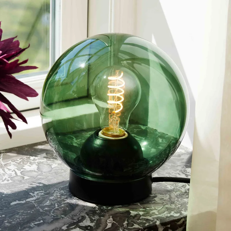 BUBBLES tafellamp, groen, Ø 18 cm, glas, E27 fra Halo Design – produktbillede