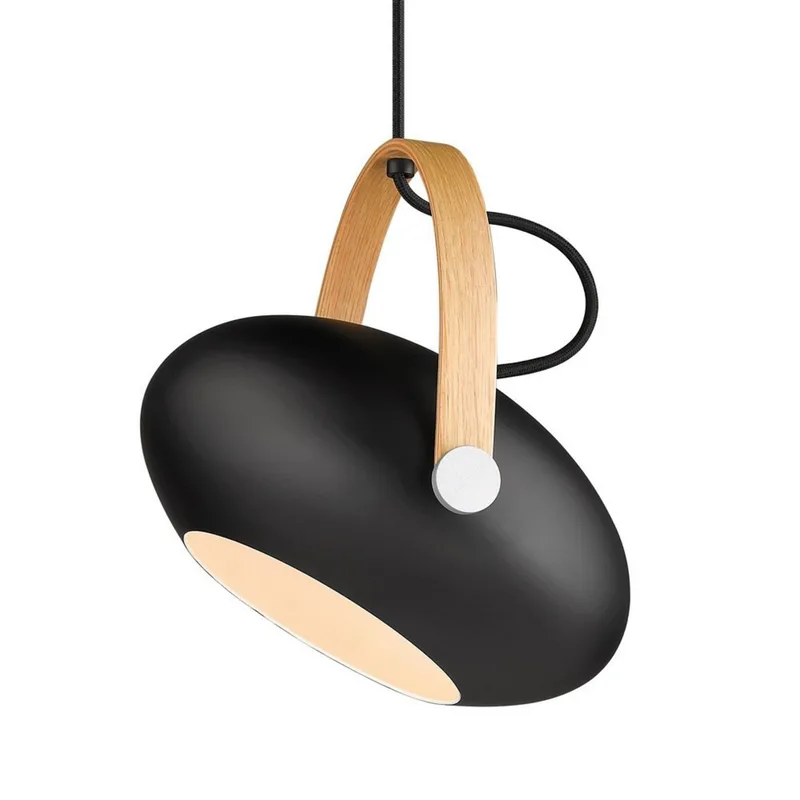 D.C Hanglamp Ø26 Black/Oak fra Halo Design – produktbillede