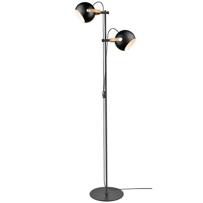 D.C Vloerlamp 2L Ø18 Black/Oak fra Halo Design – produktbillede