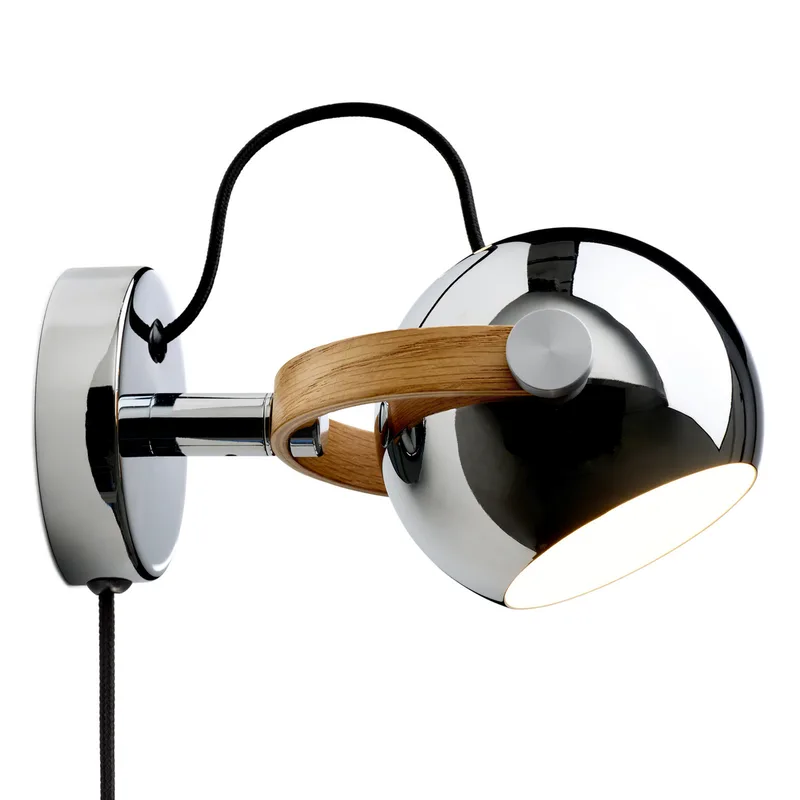 DC wandlamp, chroomkleurig, Ø 12 cm, metaal de Halo Design – photo produit