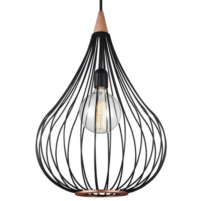 Drops Hanglamp Ø38 Black/Dark Wood fra Halo Design – produktbillede