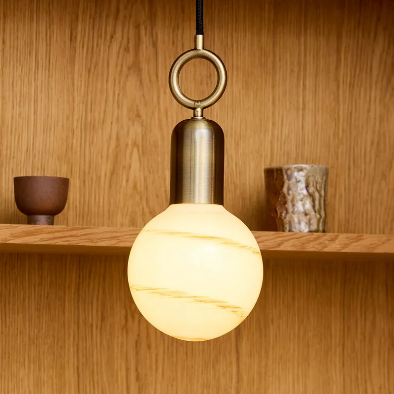 Stockholm hanglamp, antiek messing Ø 5 cm E27 de Halo Design – photo produit