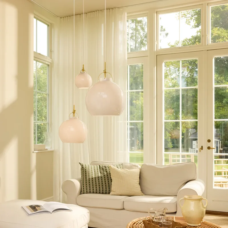 TOSCANA hanglamp, grijs, Ø 36 cm, glas de Halo Design – photo produit