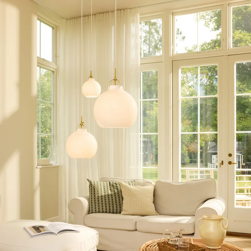 TOSCANA hanglamp, opaalwit, Ø 18 cm, glas de Halo Design – photo produit