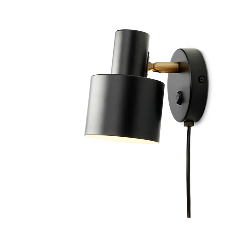 Vogue wandlamp, zwart, Ø 10 cm, stekker de Halo Design – photo produit