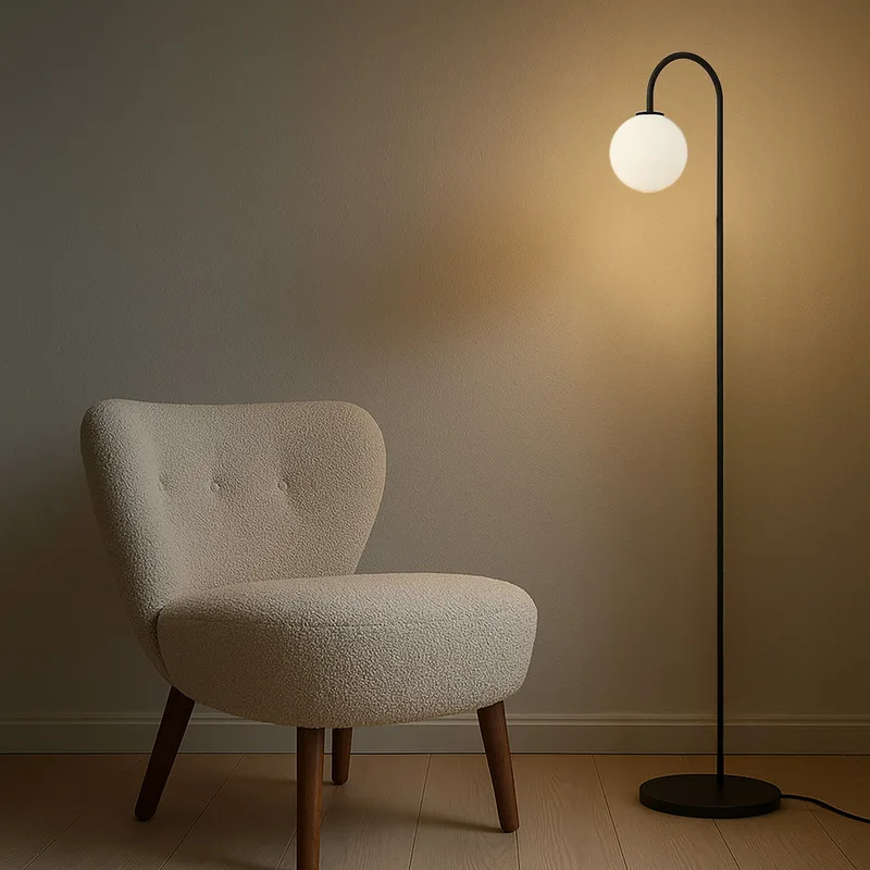 Lampadaire Ballon 137 cm Noir de Herstal – photo produit