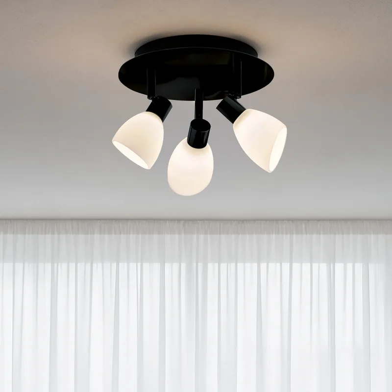 Cut 3 Plafondlamp Round Black/Opal från Herstal – produktbild