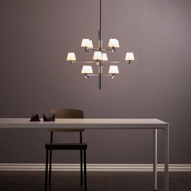 Gil kroonluchter, chroomkleurig, Ø 67 cm, 12-lamps fra Herstal – produktbillede