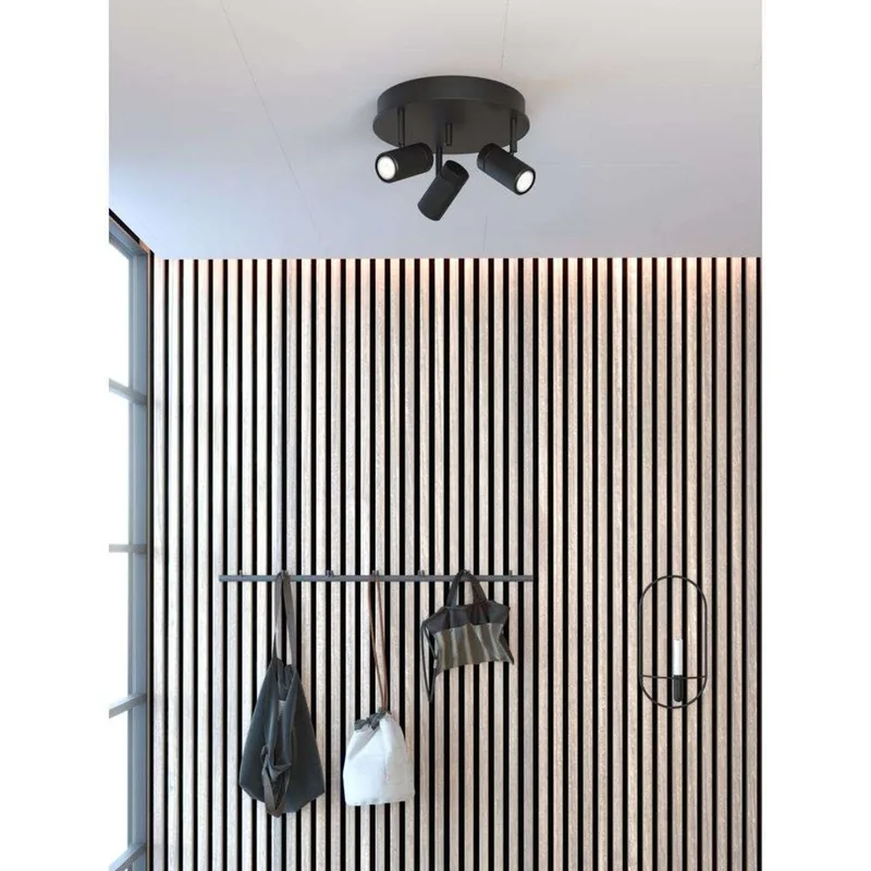 Holder 3 Round Plafondlamp Black de Herstal – photo produit