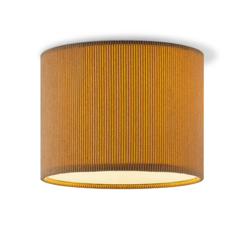 Corduroy ceiling lamp, cylinder, brown, Scandinavian style, ø22 x 17 cm, E27 fitting, for living rooms and bedrooms by Home Sweet Home in Brown – product photo