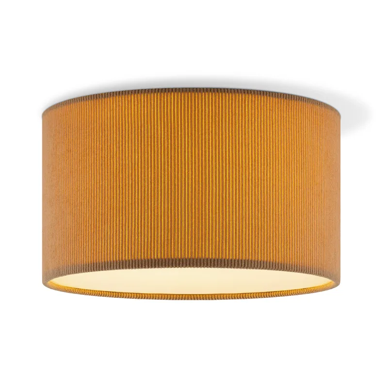 Corduroy Plafondlamp - Cilinder - Brown - Scandinavische stijl - ø30 x 17 cm - E27 Fitting - Geschikt voor Woonkamers en slaapkamers van Home Sweet Home in Bruin – productfoto