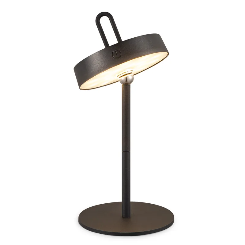 Draadloze Oplaadbare LED Tafellamp - Binnen & Buiten - Dimbaar - ø12.8 x 29 cm - Warmwit licht - 3000mAh by Home Sweet Home in Black – product photo