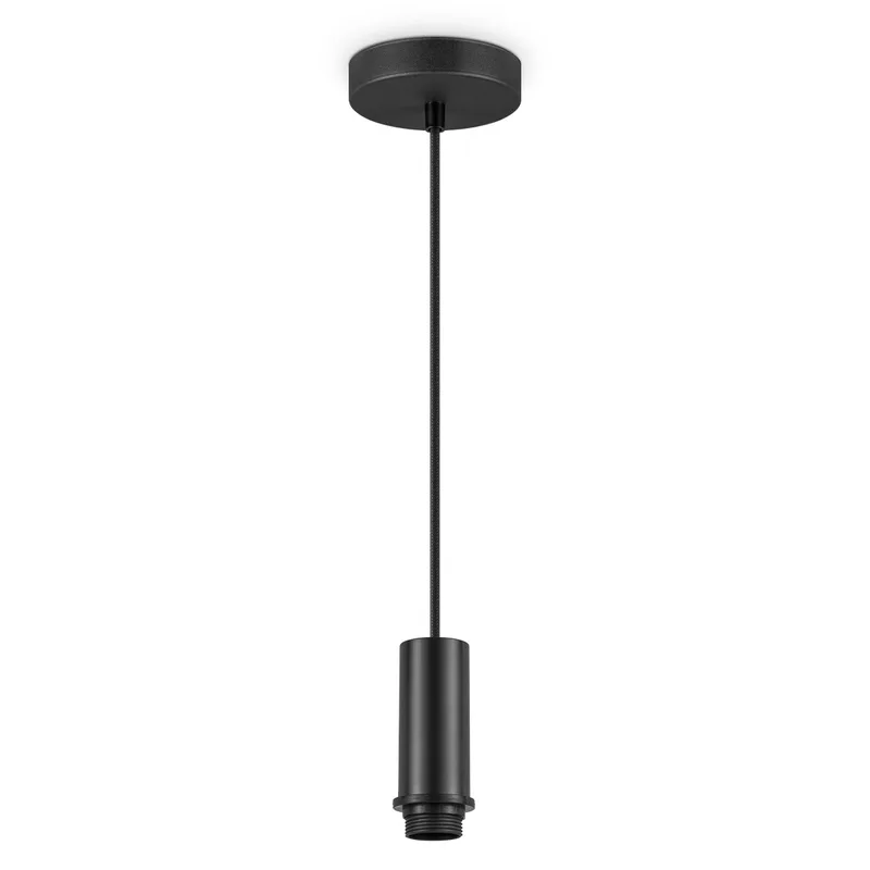 Fabric Hanglamp - 10/10/230 cm - inclusief de zwarte hanger en stoffen snoer - Met E27 lamphouder - Voor Lampenkap met doorsnede max.55cm - Voor Slaapkamers en Woonkamers by Home Sweet Home – product photo