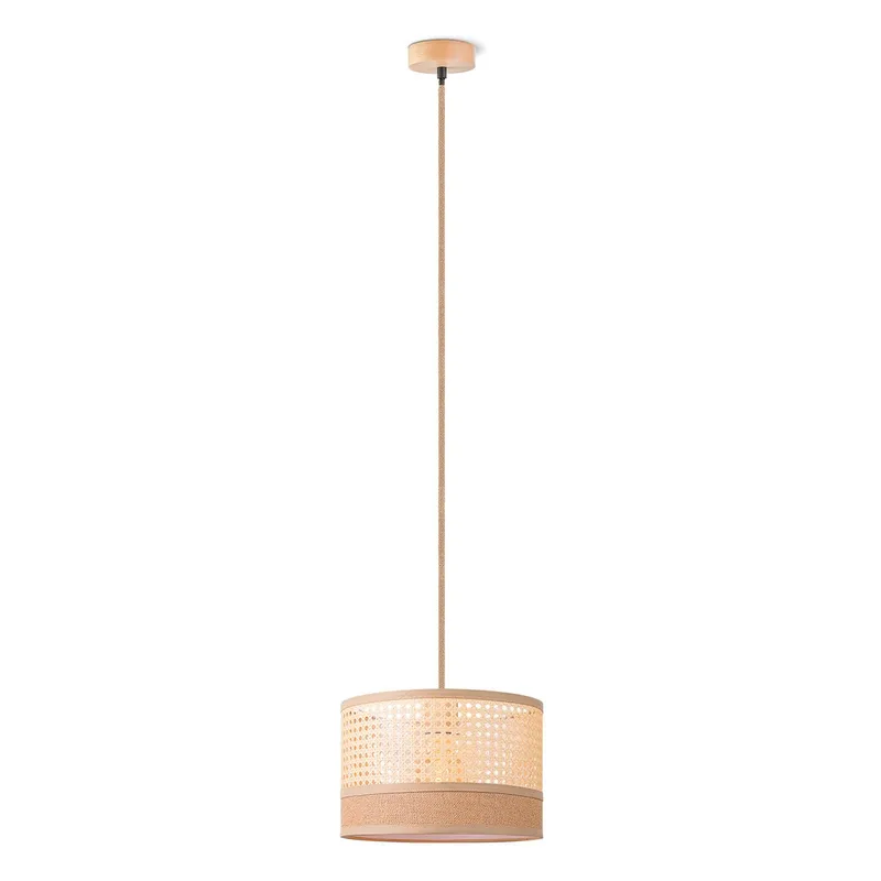 hanglamp Cane weave - linnen de Home Sweet Home en Naturel – photo produit
