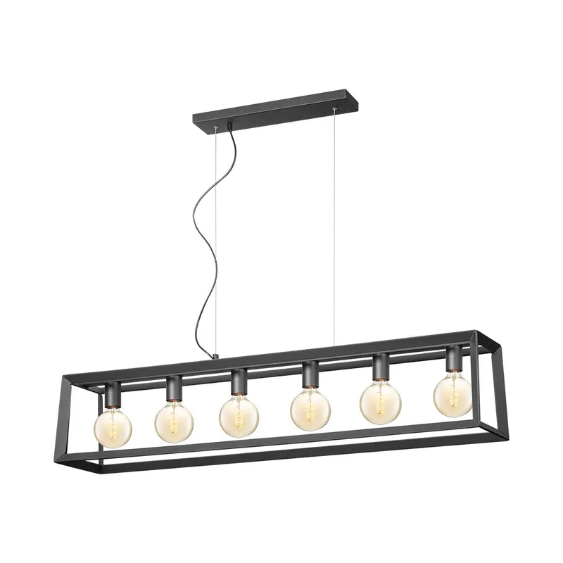 hanglamp Dito recht 6L von Home Sweet Home in Schwarz – Produktfoto
