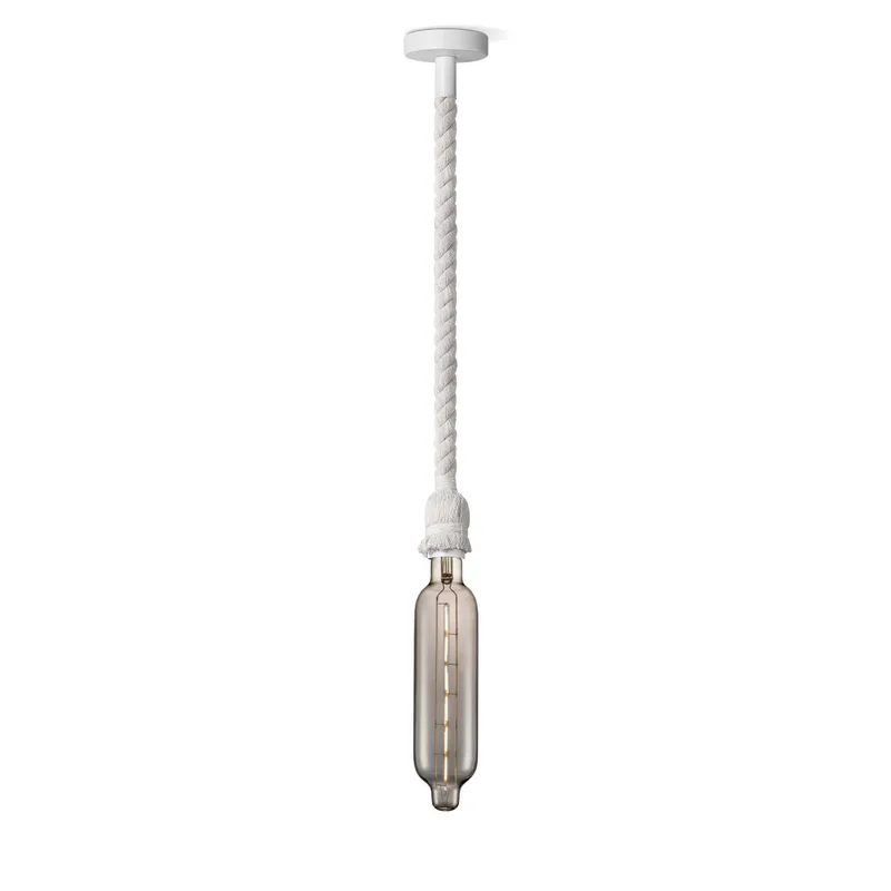 hanglamp Leonardo wit Tube de Home Sweet Home en Smoke – photo produit