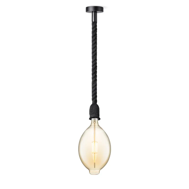 hanglamp Leonardo zwart Oval de Home Sweet Home en Amber – photo produit