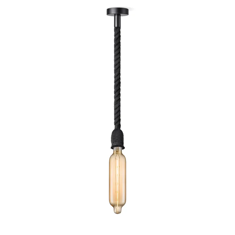 hanglamp Leonardo zwart Tube von Home Sweet Home in Amber – Produktfoto