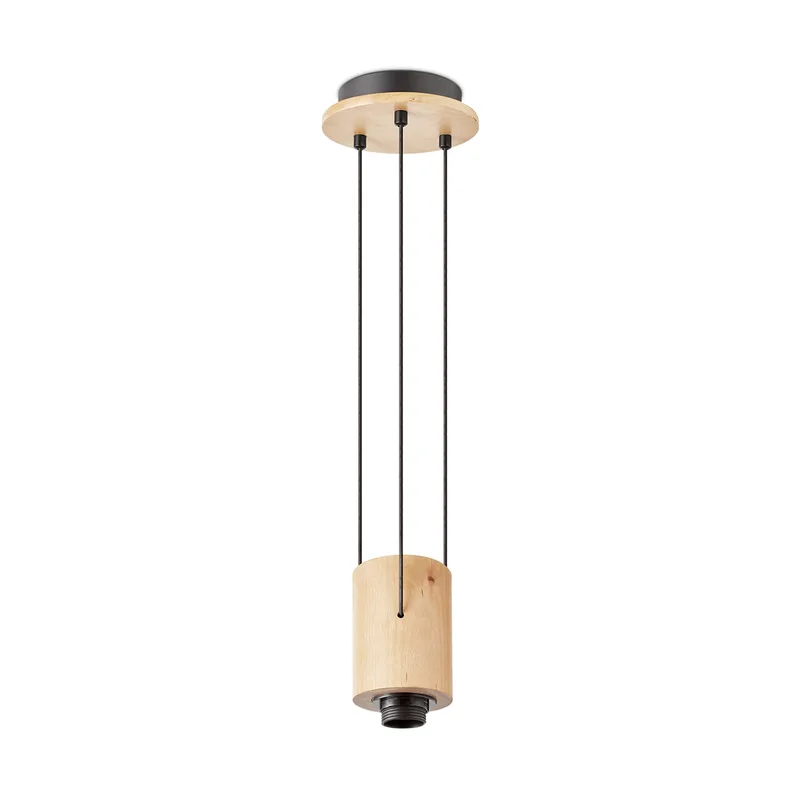 hanglamp pendel Tripe - hout / zwart fra Home Sweet Home i Beige – produktbillede