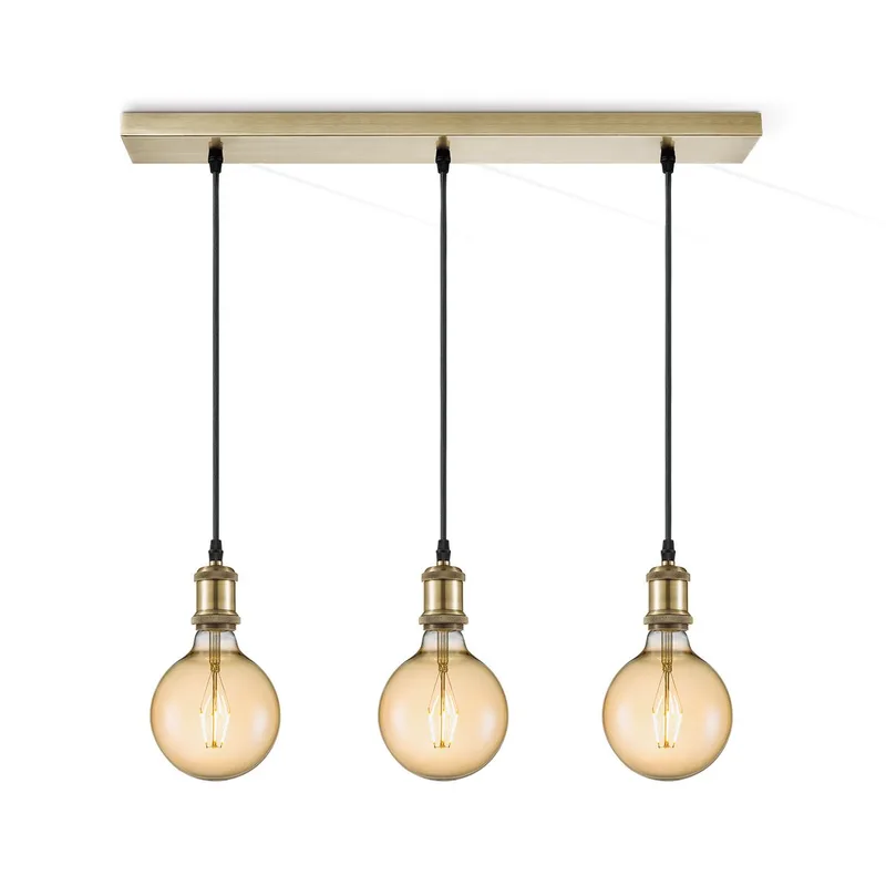 hanglamp pendel Vintage 3L Beam de Home Sweet Home en Bronze – photo produit