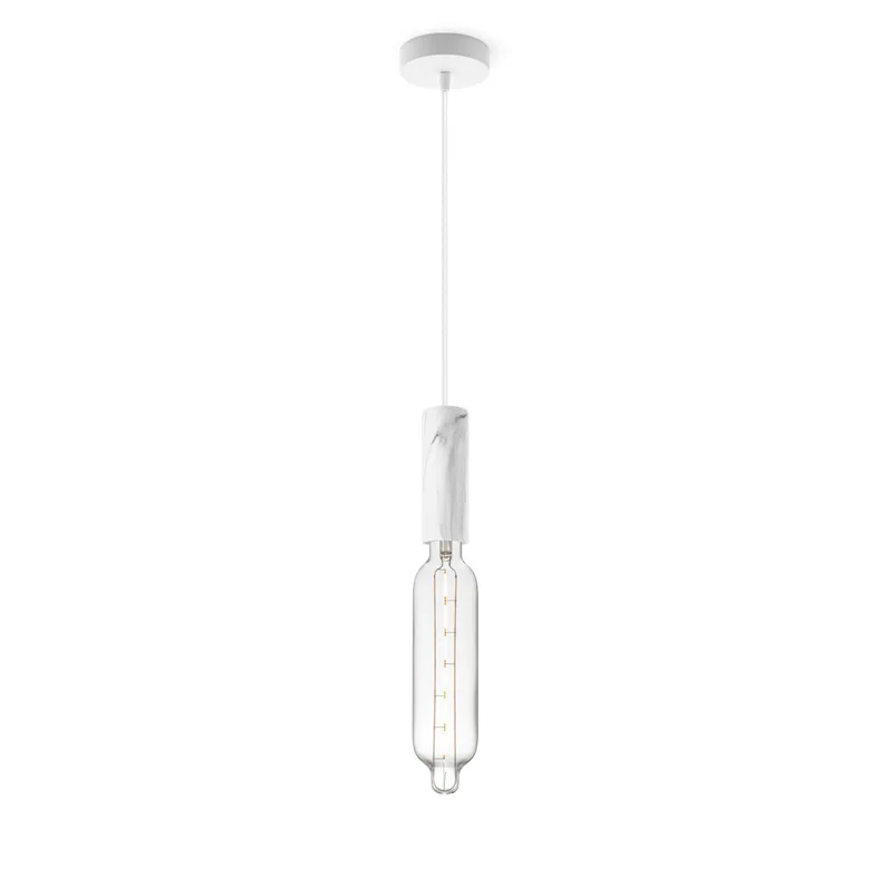 hanglamp Saga marmer Tube de Home Sweet Home en Helder – photo produit
