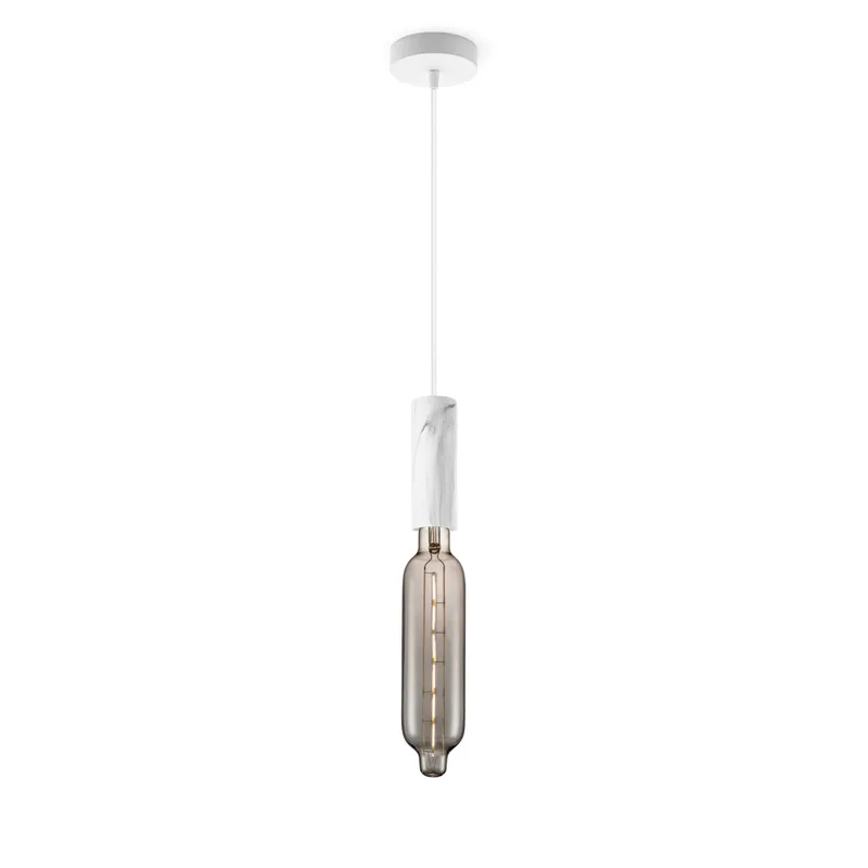 hanglamp Saga marmer Tube de Home Sweet Home en Smoke – photo produit