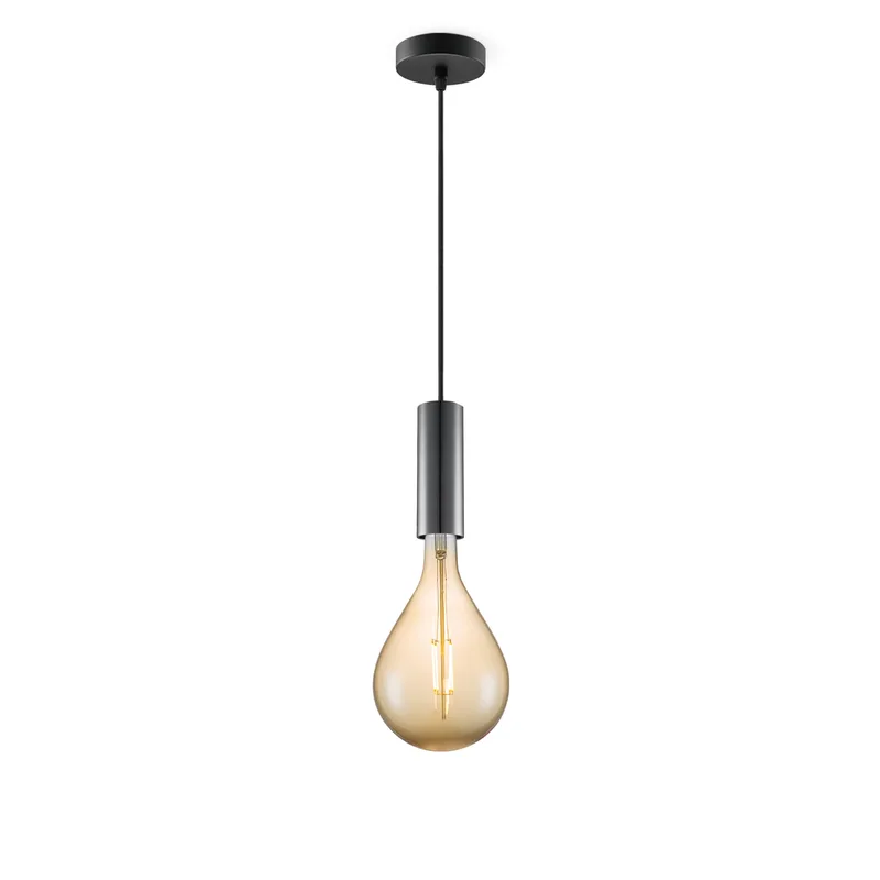 hanglamp Saga zwart Pear de Home Sweet Home en Amber – photo produit