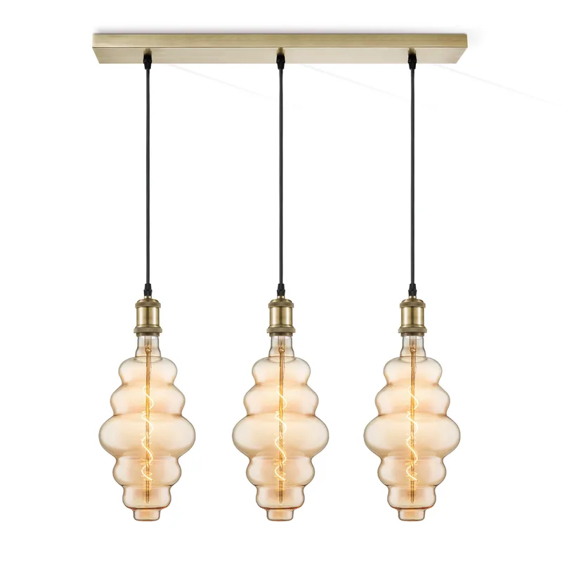 hanglamp Vintage brons 3L Beam Cloud de Home Sweet Home en Amber – photo produit