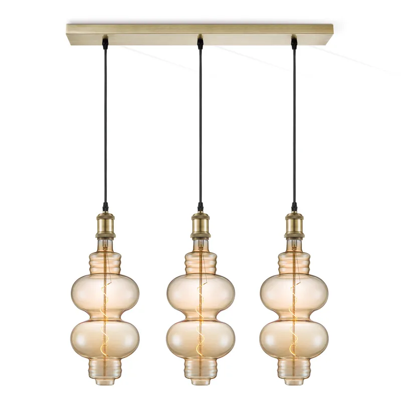 hanglamp Vintage brons 3L Beam Diabolo de Home Sweet Home en Amber – photo produit