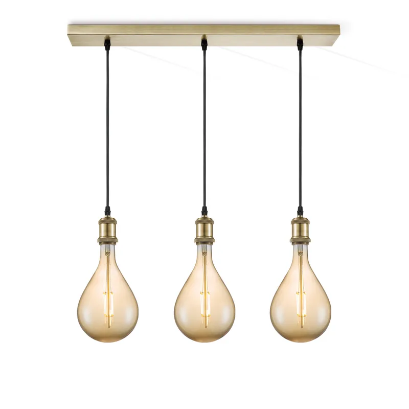 hanglamp Vintage brons 3L Beam Pear de Home Sweet Home en Amber – photo produit