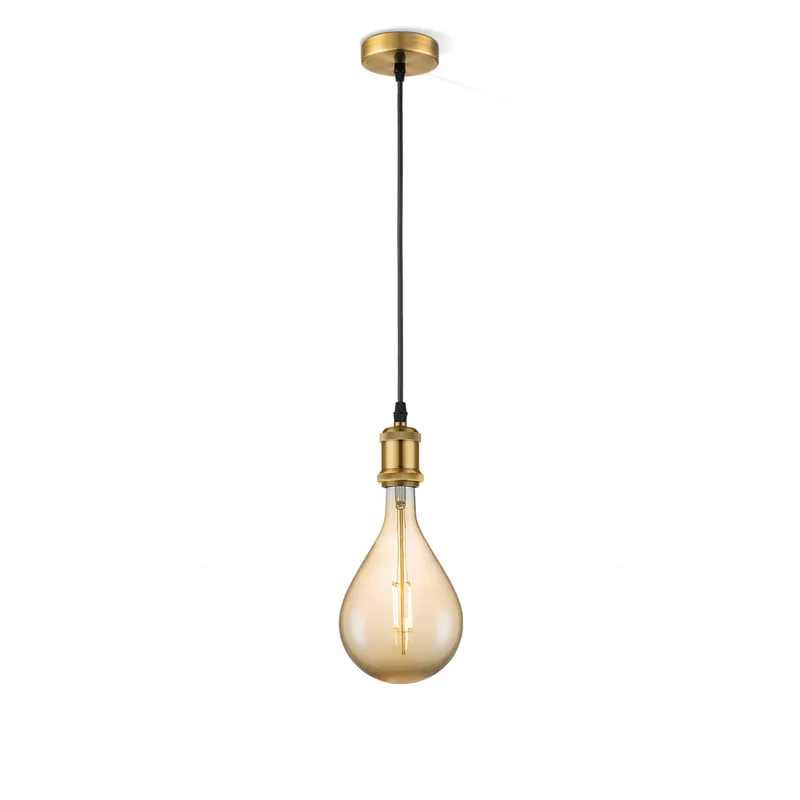 hanglamp Vintage brons Pear de Home Sweet Home en Amber – photo produit