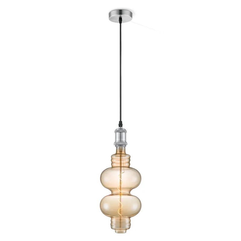 hanglamp Vintage Diabolo - Mat staal de Home Sweet Home en Amber – photo produit