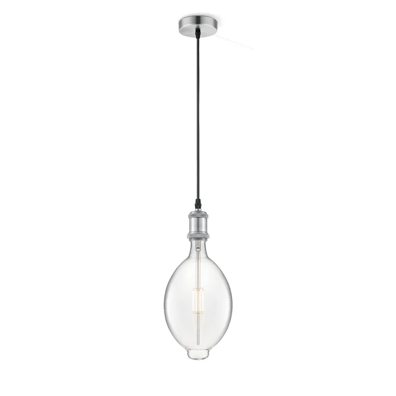 hanglamp Vintage Oval - Mat staal van Home Sweet Home in Helder – productfoto
