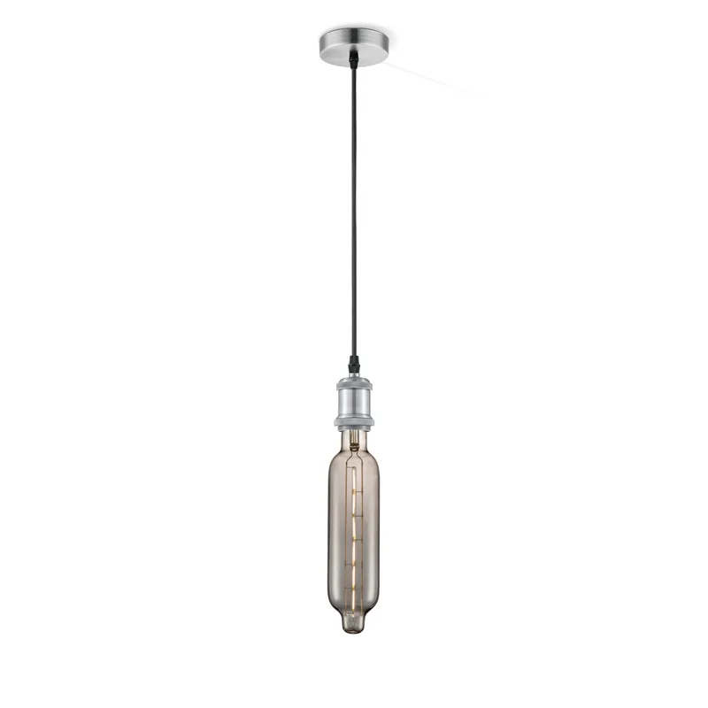 hanglamp Vintage Tube - Mat staal de Home Sweet Home en Smoke – photo produit