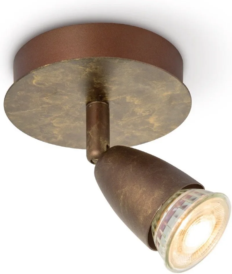 Klassieke LED Wandspot Curl - 11.5/11.5/13.5cm - wandlamp - Dimbaar - inclusief LED lichtbron - GU10 fitting - 5W 390lm by Home Sweet Home in Bronze – product photo