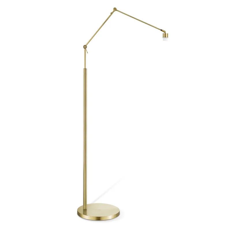 Klassieke vloerlamp voet Shift voor lampenkap - 80/35/160 - gemaakt van Metaal - geschikt voor E27 LED lichtbron - voor lampenkap met doorsnede max.50cm by Home Sweet Home in Brass – product photo