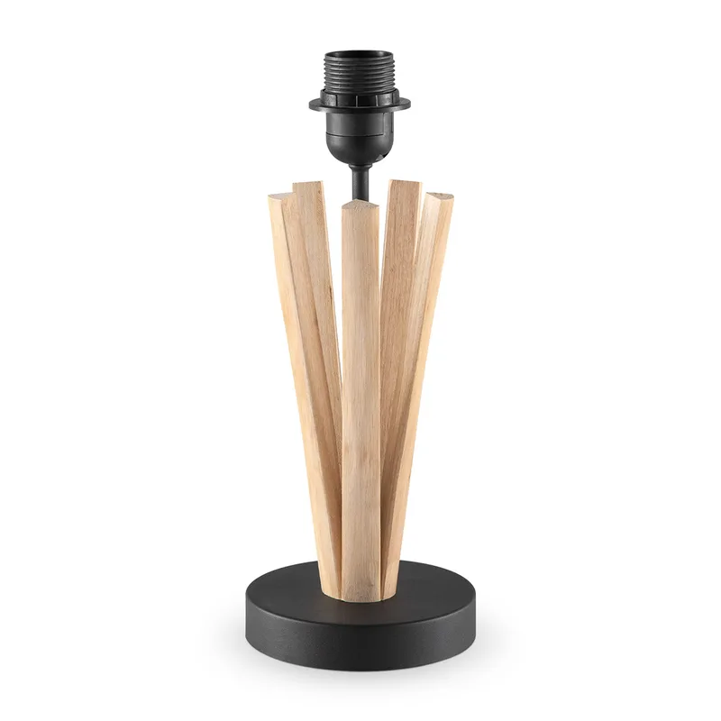 Landelijke tafellamp voet Bindy voor lampenkap - 15/15/33cm - gemaakt van Hout - geschikt voor E27 LED lichtbron - voor lampenkap met doorsnede max.35cm by Home Sweet Home in Brown – product photo